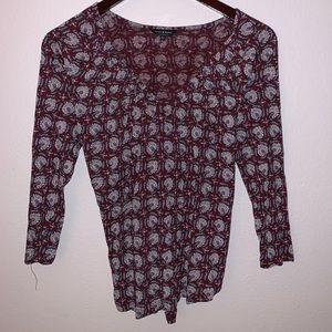 Lucky Brand Maroon Blouse